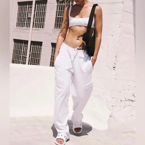 Free People Best Of Straight Leg SweatPants White XS - Picture 1 of 12